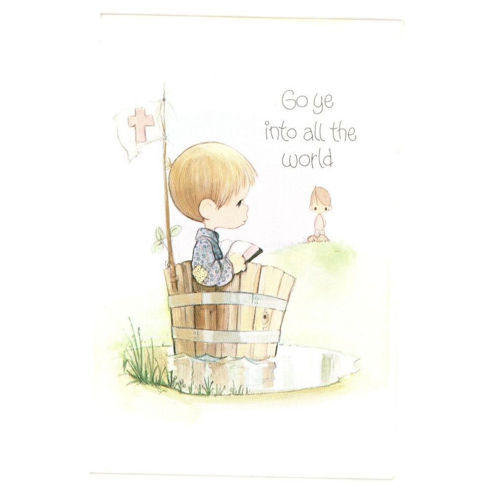 Go Ye Into All The World Inspirational Postcard By Jonathan David Vintage Design